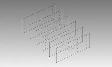 A greyscale gradient panel with a faint isometric wireframe mesh, the decorative visual beside the Stats block's 98% figure.